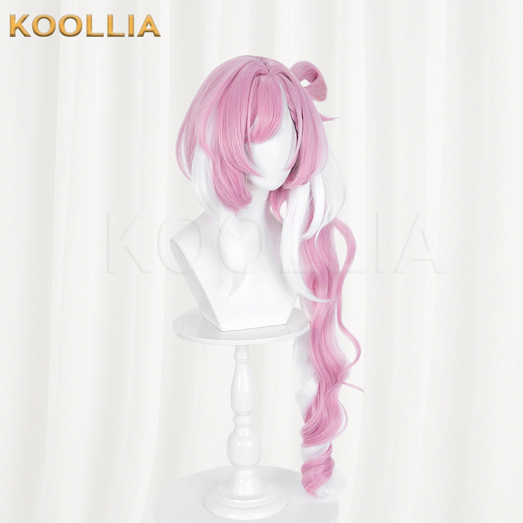 Honkai Impact 3rd Elysia Wig Pink White Gradient Spiral Curly Basic Wig