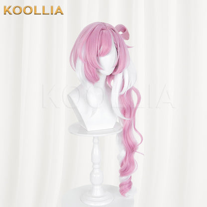 Honkai Impact 3rd Elysia Wig Pink White Gradient Spiral Curly Basic Wig
