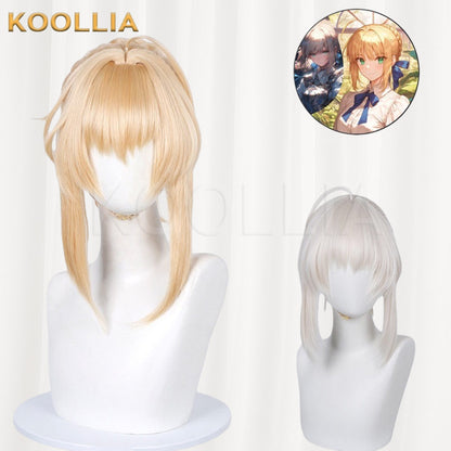 Fate/Zero Artoria Pendragon Saber Cream Blonde Integrated Updo Basic Wig