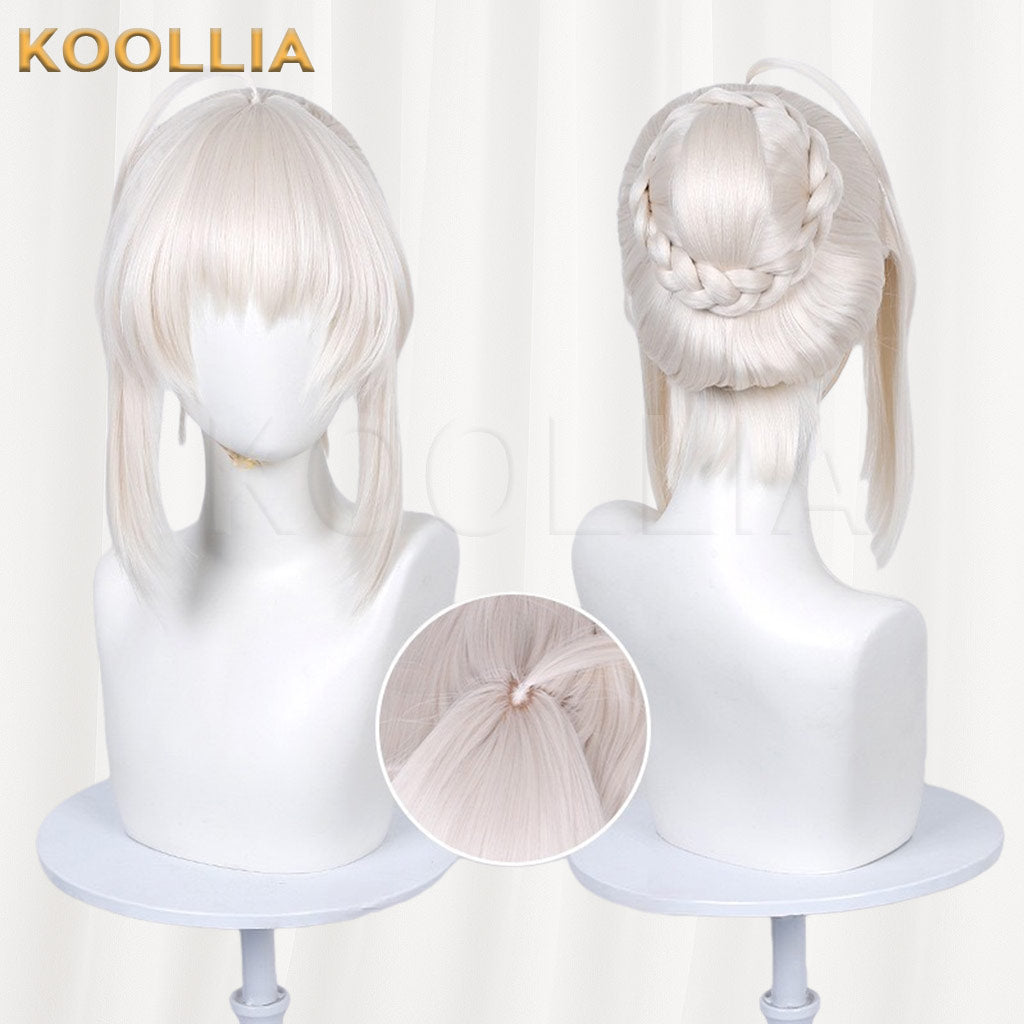 Fate/Zero Artoria Pendragon Saber Cream Blonde Integrated Updo Basic Wig