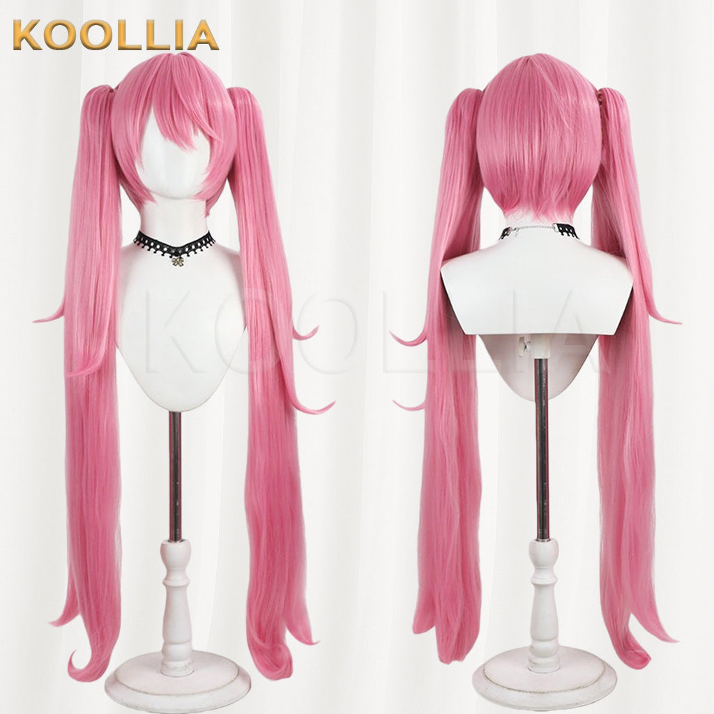 Techno Doll Fran Wig Sakura Pink High Twin Tails Long Basic Wig