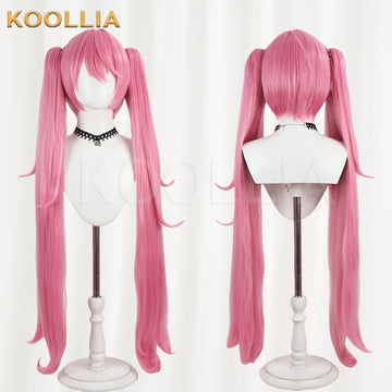 Techno Doll Fran Wig Sakura Pink High Twin Tails Long Basic Wig