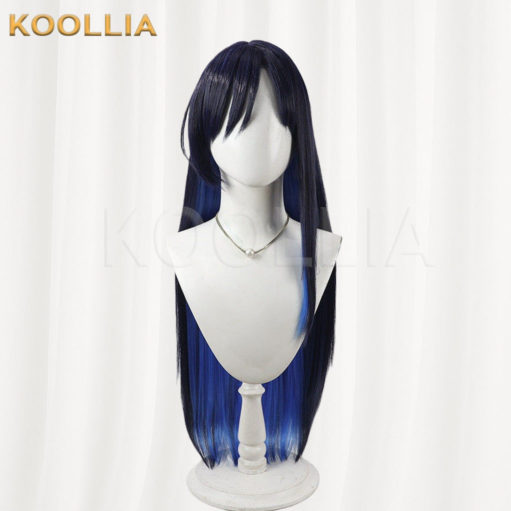 Gasoline Alley Futaba Minato Wig Navy Blue Bright Blue Long Straight Basic Wig