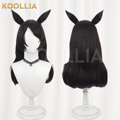 Touhou Project Futatsuiwa Mamizou Wig Brown Black Curly Medium Long Basic Wig