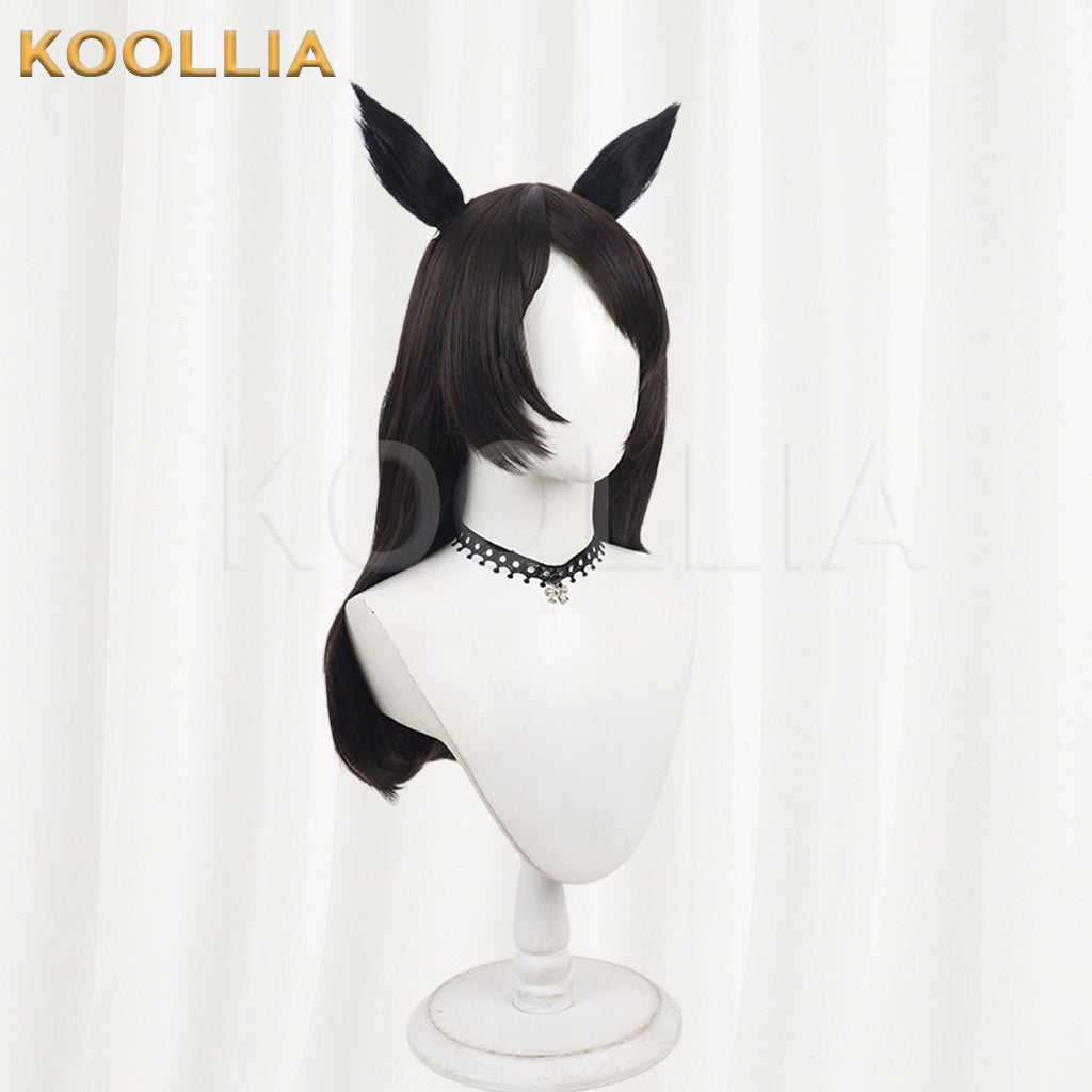 Touhou Project Futatsuiwa Mamizou Wig Brown Black Curly Medium Long Basic Wig
