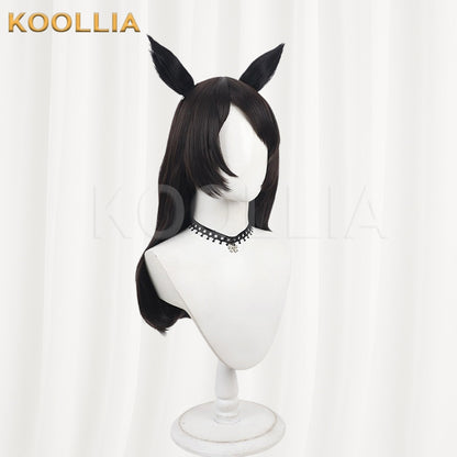 Touhou Project Futatsuiwa Mamizou Wig Brown Black Curly Medium Long Basic Wig