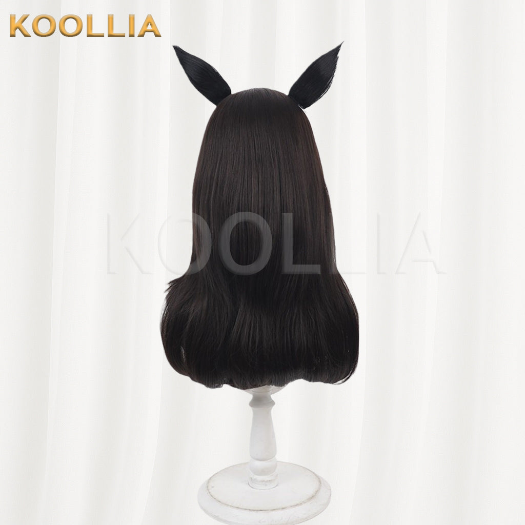 Touhou Project Futatsuiwa Mamizou Wig Brown Black Curly Medium Long Basic Wig