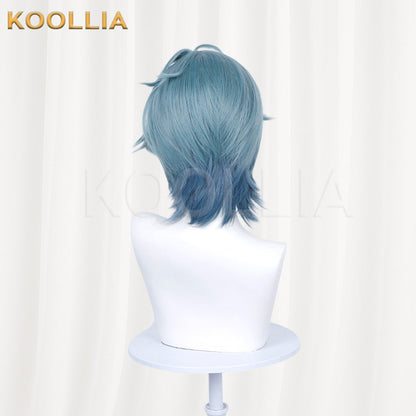 Genshin Impact Lorn Grey Blue Styled Basic Wig