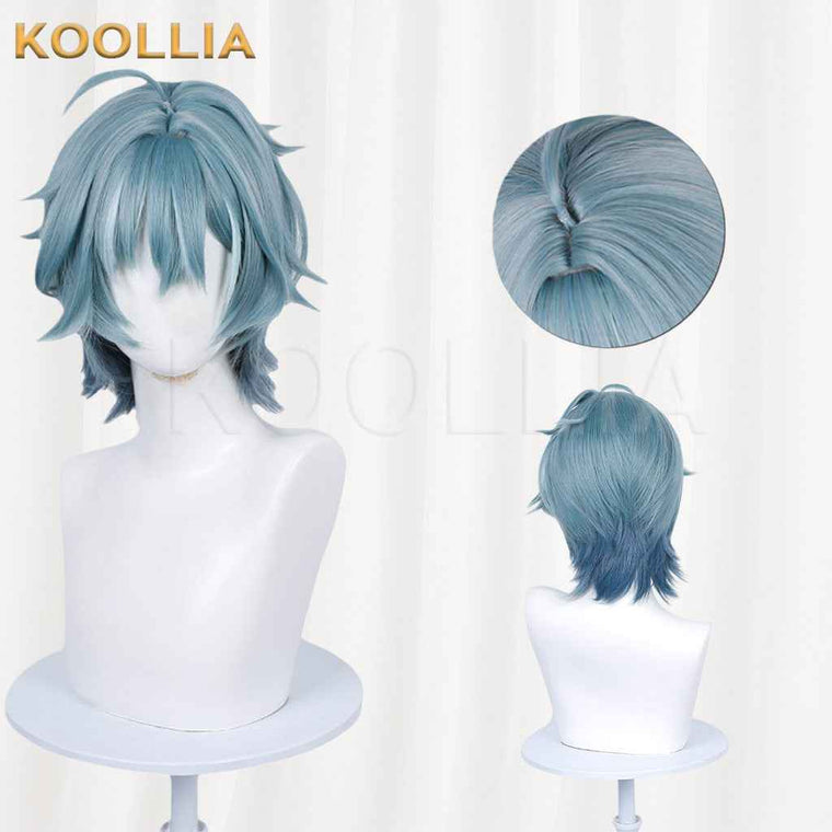 Genshin Impact Lorn Grey Blue Styled Basic Wig