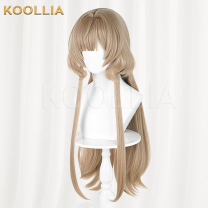 Genshin Impact Sandrone Solid Milk Tea Light Brown 100cm Long Straight Basic Wig