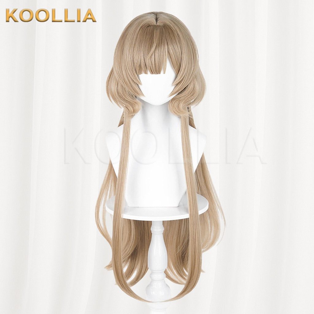 Genshin Impact Sandrone Solid Milk Tea Light Brown 100cm Long Straight Basic Wig