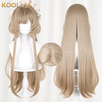 Genshin Impact Sandrone Solid Milk Tea Light Brown 100cm Long Straight Basic Wig