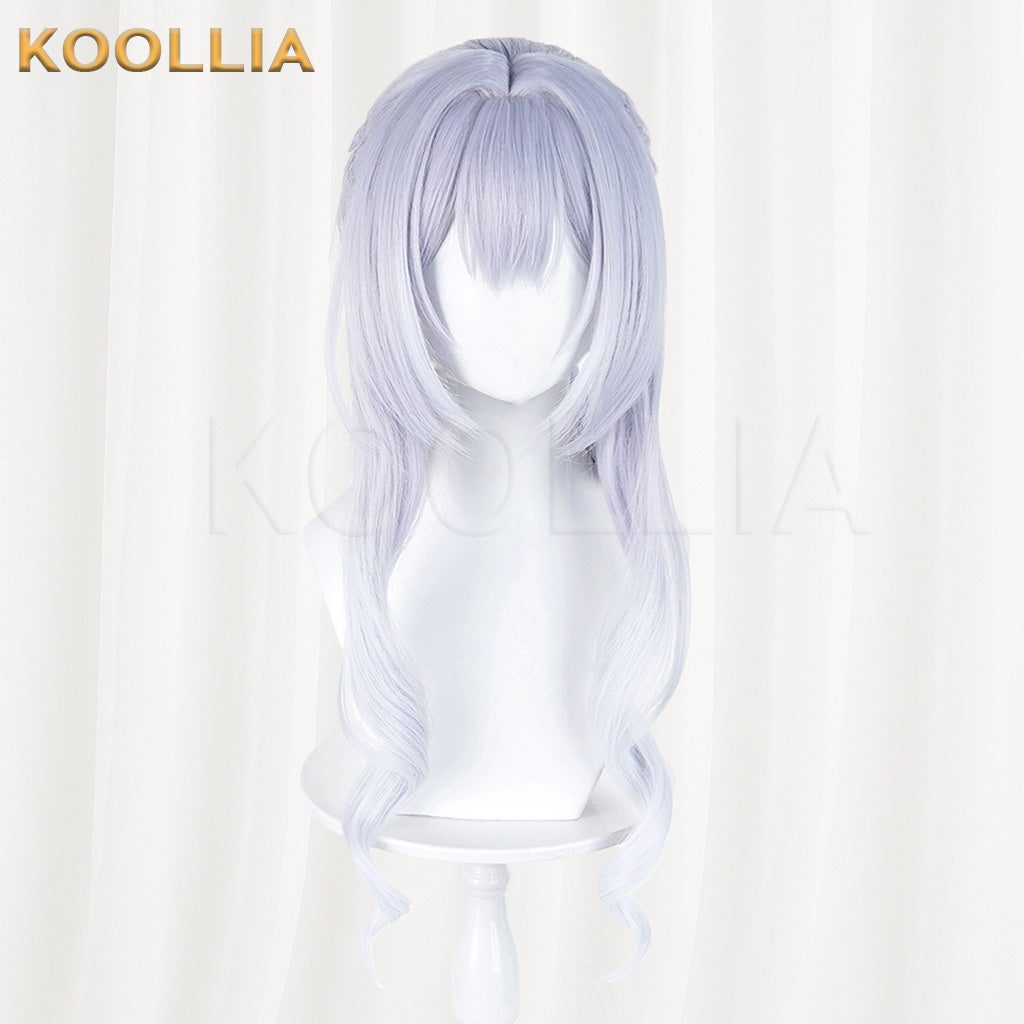 Genshin Impact Tsaritsa Anastasia Light Gray Blue Gradient Braided Updo Basic Wig