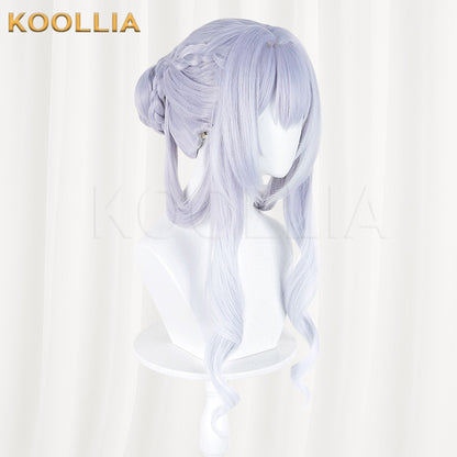Genshin Impact Tsaritsa Anastasia Light Gray Blue Gradient Braided Updo Basic Wig