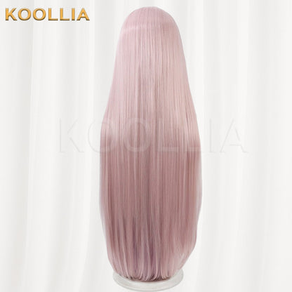 Azur Lane Kagetsu Light Pink With Purple Gradient Ends Long Straight Hair Basic Wig