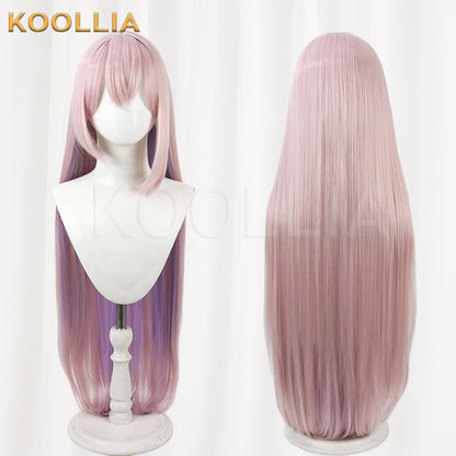 Azur Lane Kagetsu Light Pink With Purple Gradient Ends Long Straight Hair Basic Wig