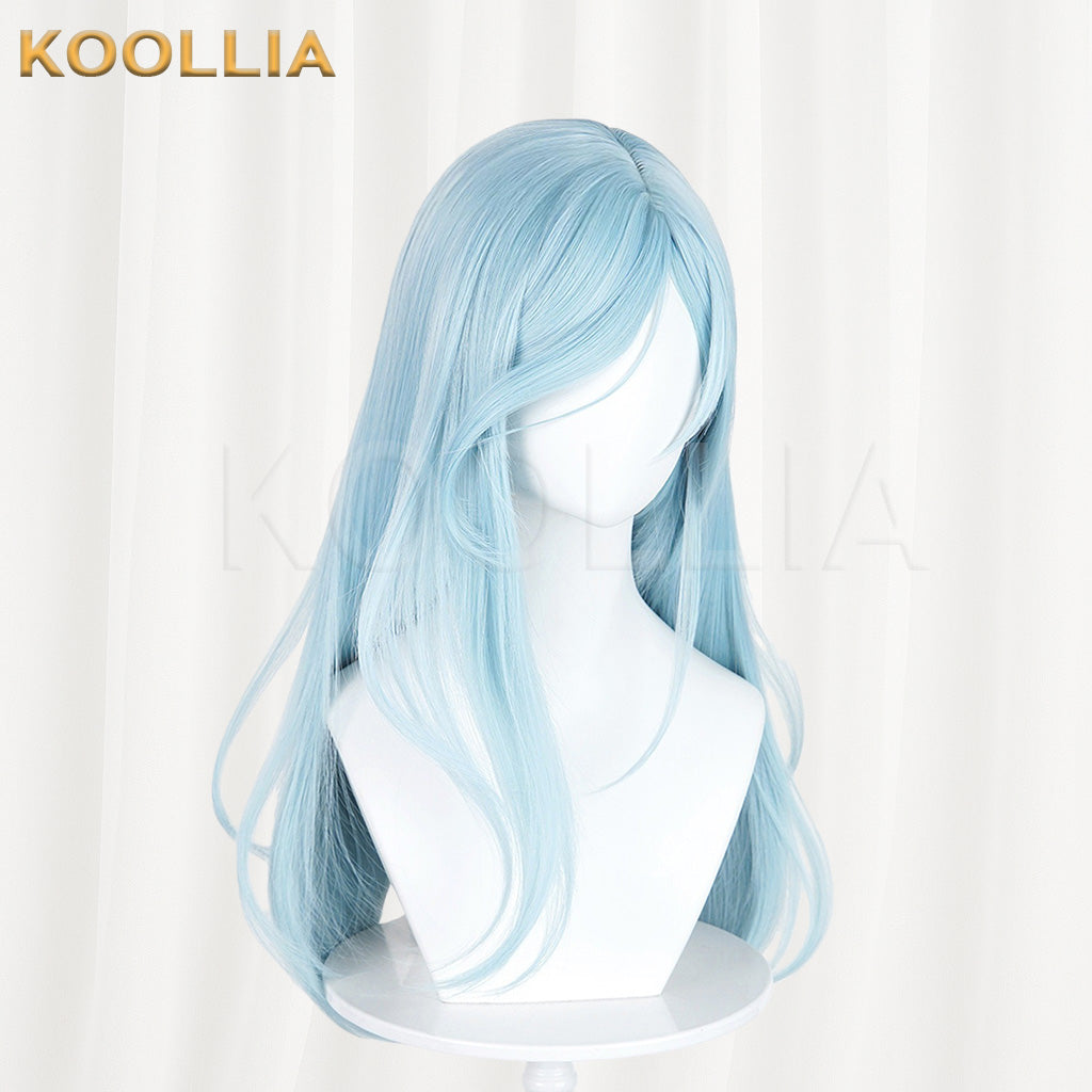 Project SEKAI Hinomori Shizuku Light Ice Blue Medium Inward Straight Hair Basic Wig