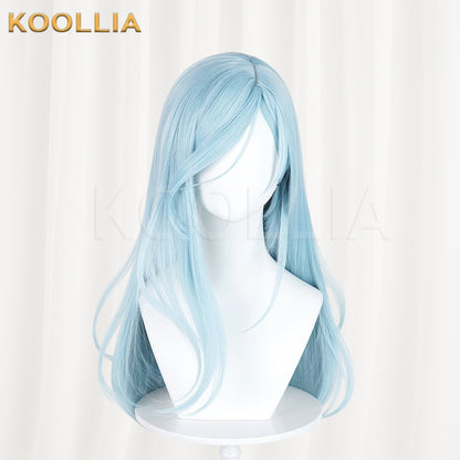 Project SEKAI Hinomori Shizuku Light Ice Blue Medium Inward Straight Hair Basic Wig