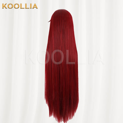 Touhou Project Hong Meiling Wig Chinese Red Long Straight Double Braids Basic Wig