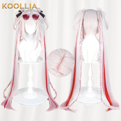 Honkai: Star Rail Sparkle Sweet Dream Radio Pink White Red Gradient Twin Tails Basic Wig