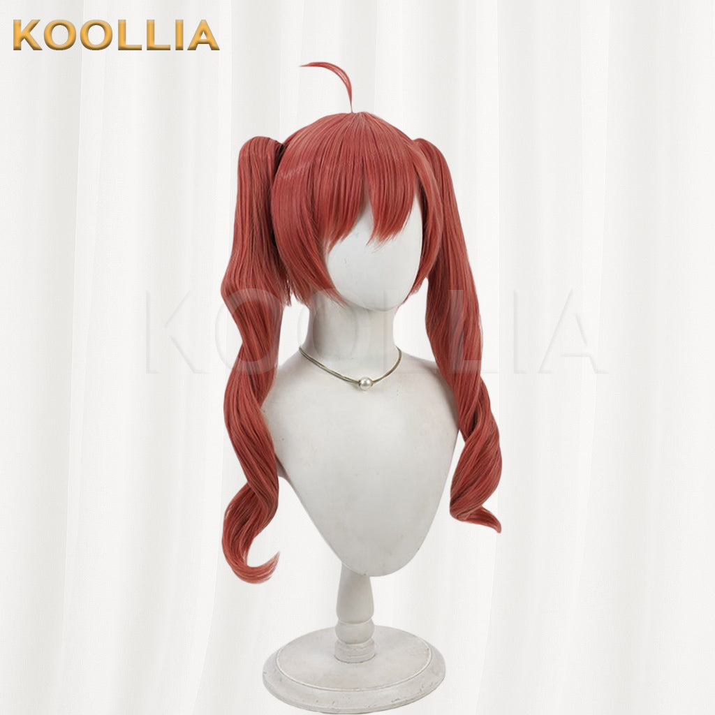 Touhou Project Igano Yorimichi Wig Reddish Brown Double Pigtails Basic Wig