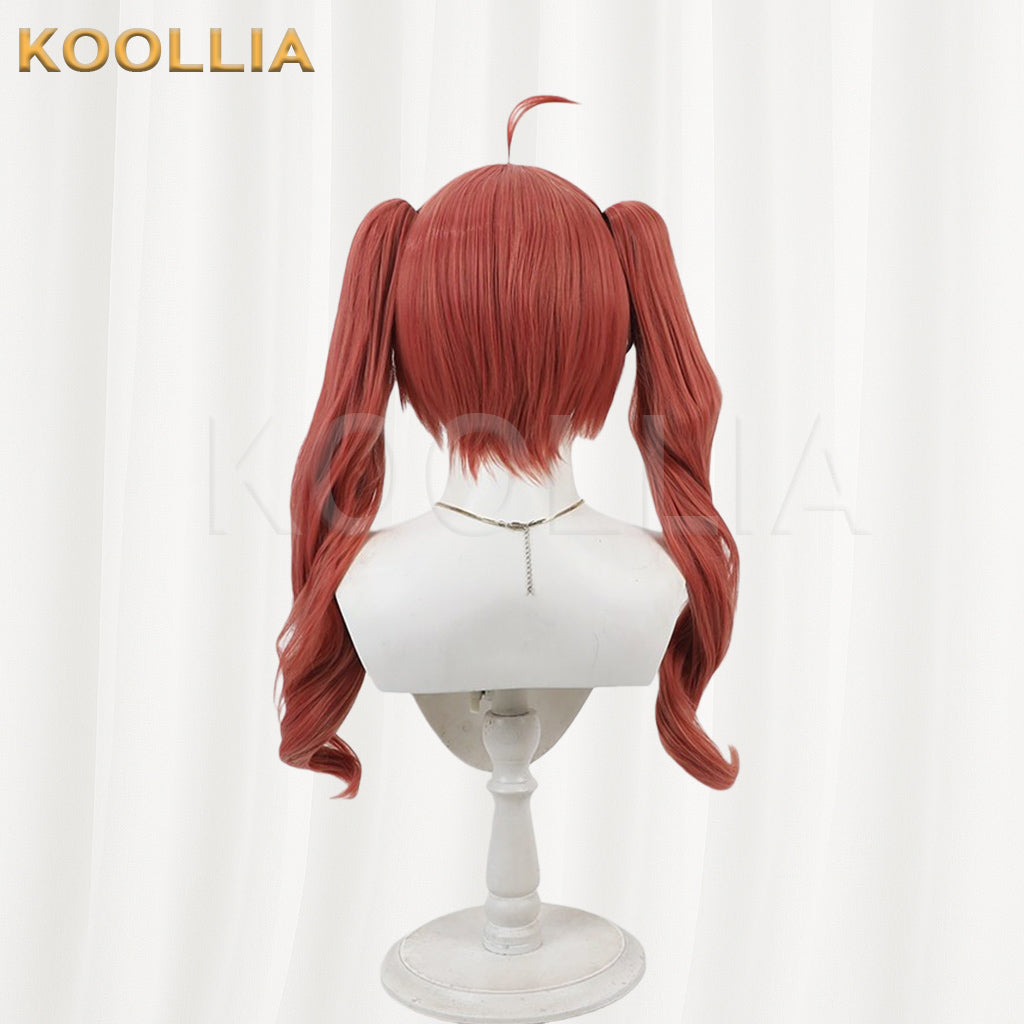 Touhou Project Igano Yorimichi Wig Reddish Brown Double Pigtails Basic Wig
