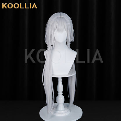 Naraka Bladepoint Ji Yingying Wig Pajama Theme Cool Silver White Realistic Scalp Top Double Low Braided Ponytails Basic Wig