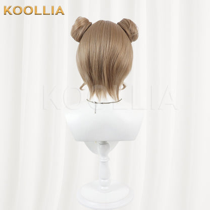 Maebashi Majo Kamiizumi Mai Wig Ash Brown Double High Buns Short Basic Wig