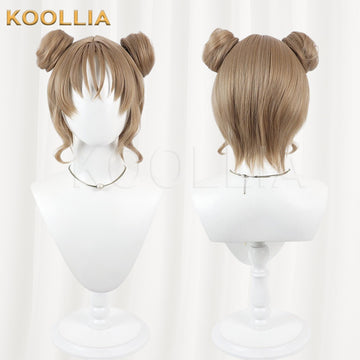 Maebashi Majo Kamiizumi Mai Wig Ash Brown Double High Buns Short Basic Wig