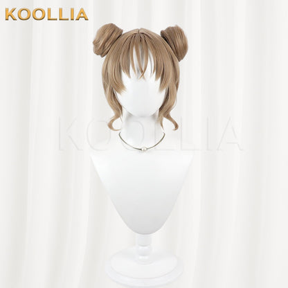 Maebashi Majo Kamiizumi Mai Wig Ash Brown Double High Buns Short Basic Wig
