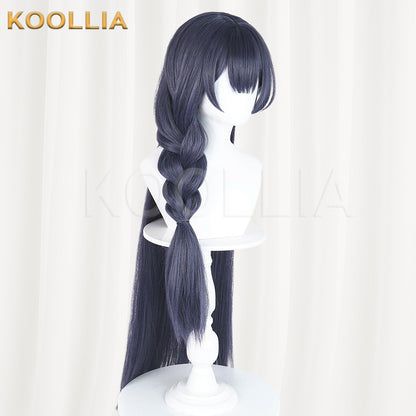Blue Archive Kisaki Swimsuit Dusty Blue Gray Single Braid Cosplay Wig Thickened Mixed Fluffy Silk Basic Wig