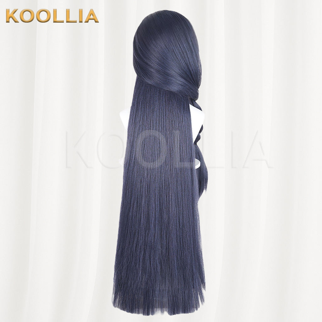 Blue Archive Kisaki Swimsuit Dusty Blue Gray Single Braid Cosplay Wig Thickened Mixed Fluffy Silk Basic Wig