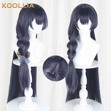 Blue Archive Kisaki Swimsuit Dusty Blue Gray Single Braid Cosplay Wig Thickened Mixed Fluffy Silk Basic Wig