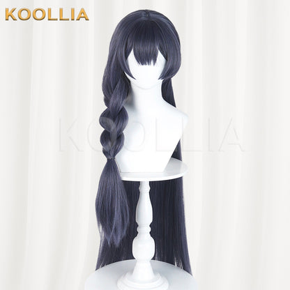 Blue Archive Kisaki Swimsuit Dusty Blue Gray Single Braid Cosplay Wig Thickened Mixed Fluffy Silk Basic Wig