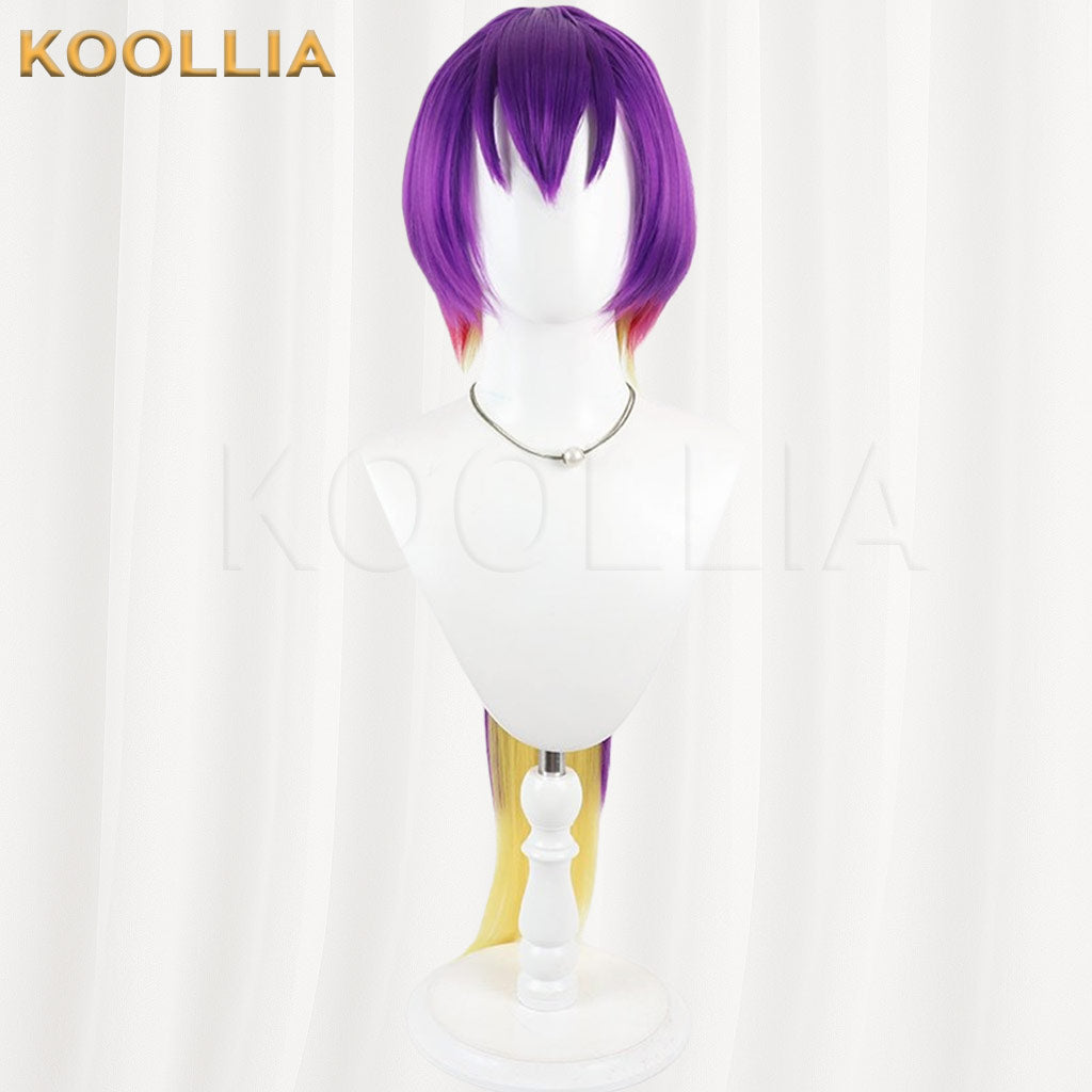Welcome to Demon School! Iruma-kun Kuromu Purple Red Yellow Gradient Long Ponytail Basic Wig