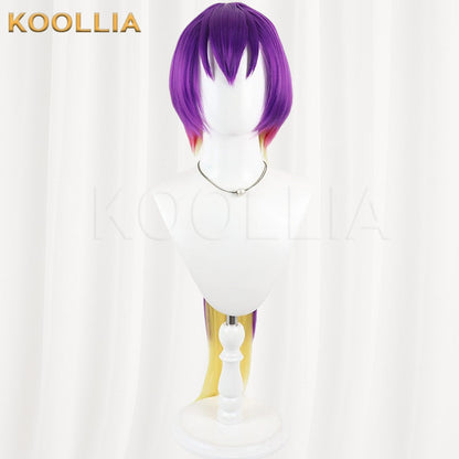 Welcome to Demon School! Iruma-kun Kuromu Purple Red Yellow Gradient Long Ponytail Basic Wig