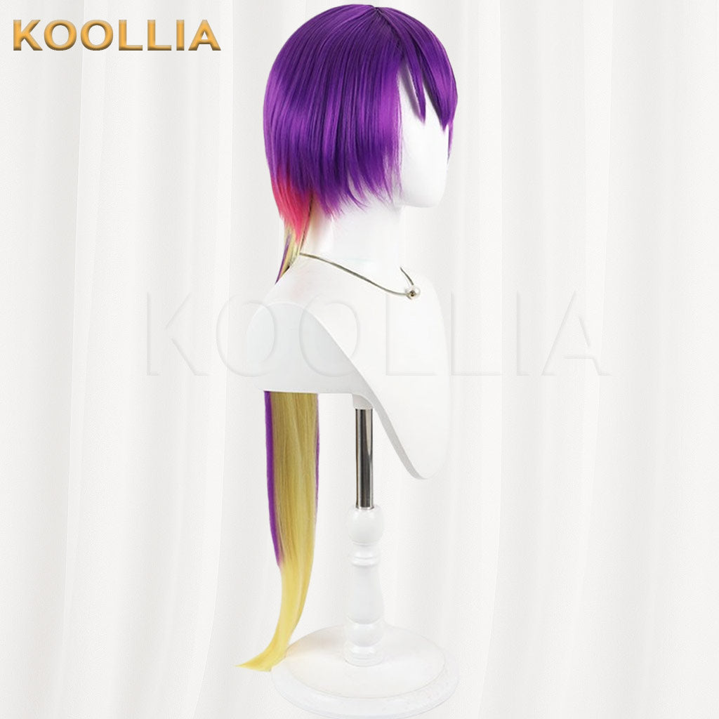 Welcome to Demon School! Iruma-kun Kuromu Purple Red Yellow Gradient Long Ponytail Basic Wig