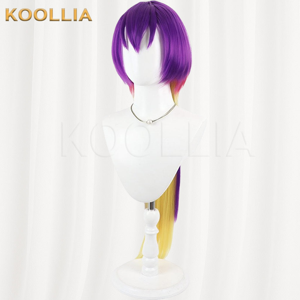 Welcome to Demon School! Iruma-kun Kuromu Purple Red Yellow Gradient Long Ponytail Basic Wig