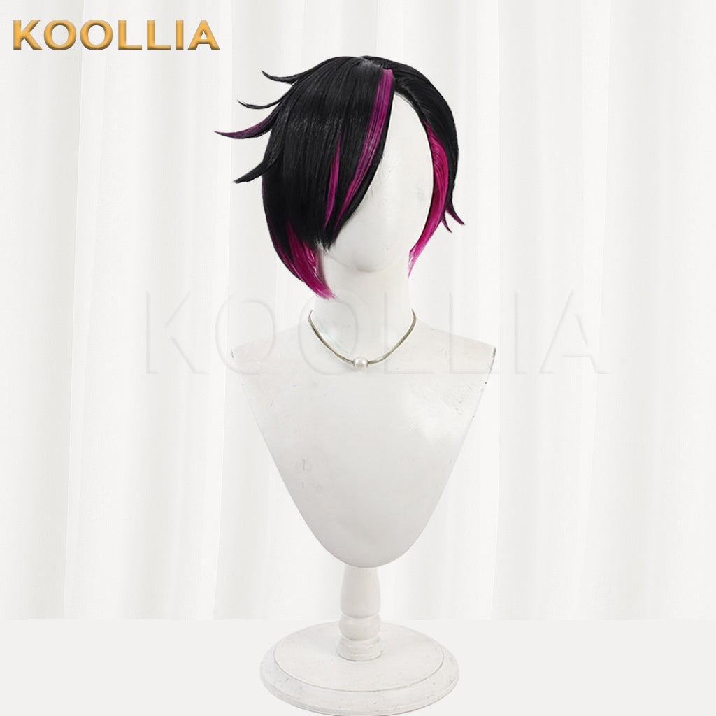 Twisted Wonderland Lilia Vanrouge Wig Black Magenta Short Basic Wig