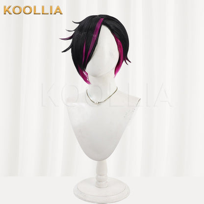 Twisted Wonderland Lilia Vanrouge Wig Black Magenta Short Basic Wig