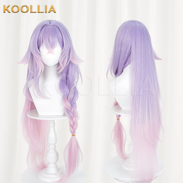 Wuthering Waves Lily Wig Lavender Purple Pink Gradient Single Braid Long Basic Wig