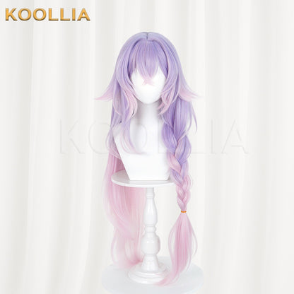 Wuthering Waves Lily Wig Lavender Purple Pink Gradient Single Braid Long Basic Wig
