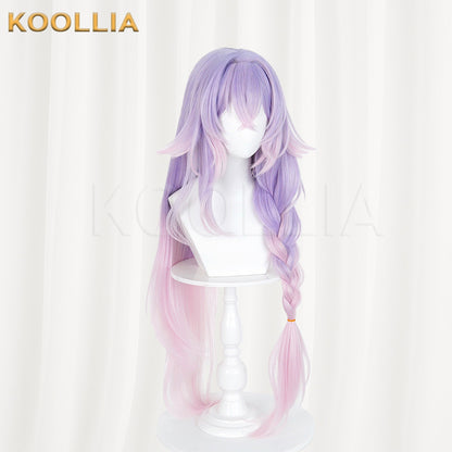 Wuthering Waves Lily Wig Lavender Purple Pink Gradient Single Braid Long Basic Wig