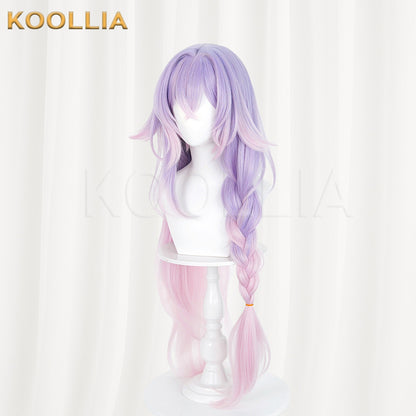Wuthering Waves Lily Wig Lavender Purple Pink Gradient Single Braid Long Basic Wig