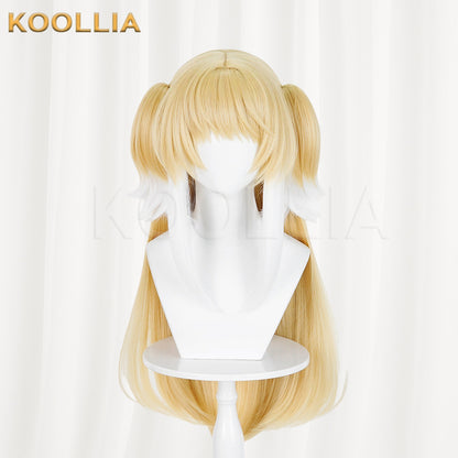 Arknights Lin Wig Spring Ode Light Gold Twin High Ponytail Curly Basic Wig