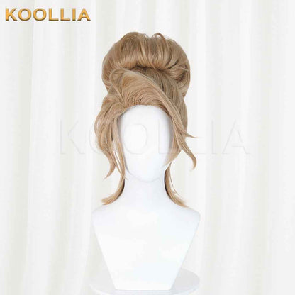 Identity V Mercy SRE Team Light Blonde Wig Pre‑Shaped High Bun Teased Craft Top Basic Wig