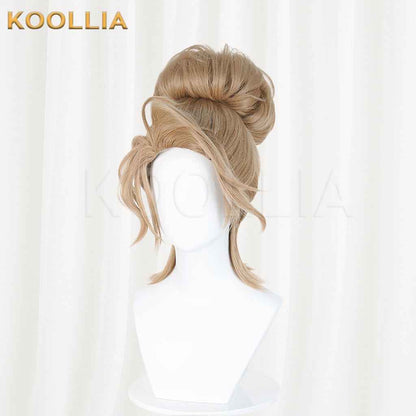Identity V Mercy SRE Team Light Blonde Wig Pre‑Shaped High Bun Teased Craft Top Basic Wig