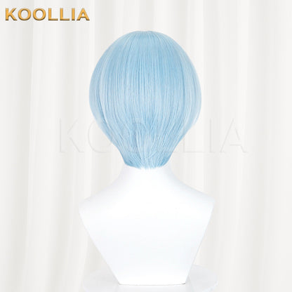 BanG Dream! Minezawa Ritsu Wig Light Ice Blue Pink Gradient Short Bob Basic Wig