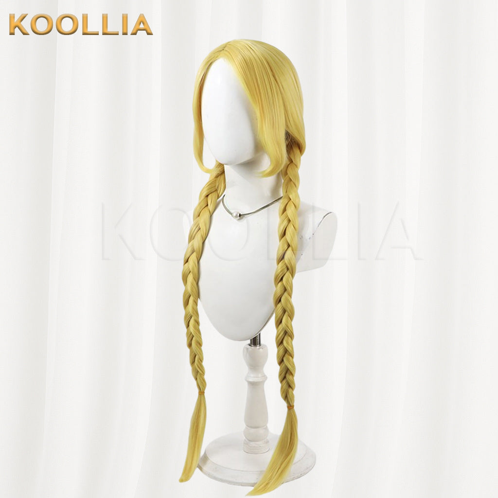Maebashi Majo Mitsumata Koko Wig Bright Gold Double Long Braids Basic Wig
