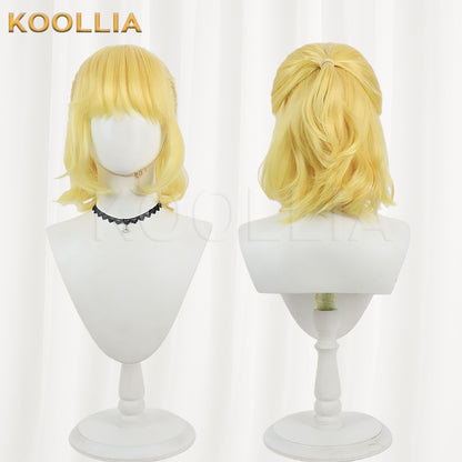 Touhou Project Mizuhashi Parsee Wig Bright Golden Yellow Half Up Short Curly Basic Wig